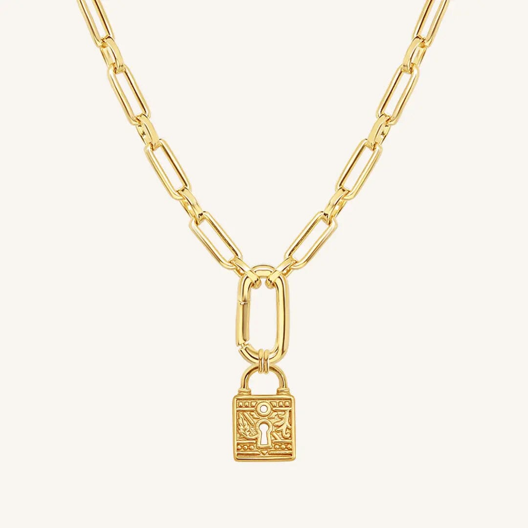 The GOLD-Link Sanctuary Keylock Necklace by Francesca Jewellery from the Necklaces Collection.