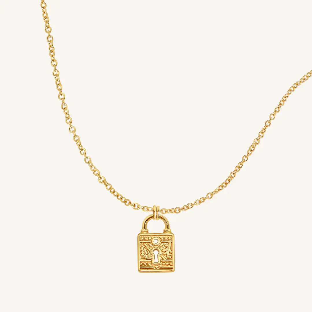 The GOLD-Plain Sanctuary Keylock Necklace by Francesca Jewellery from the Necklaces Collection.