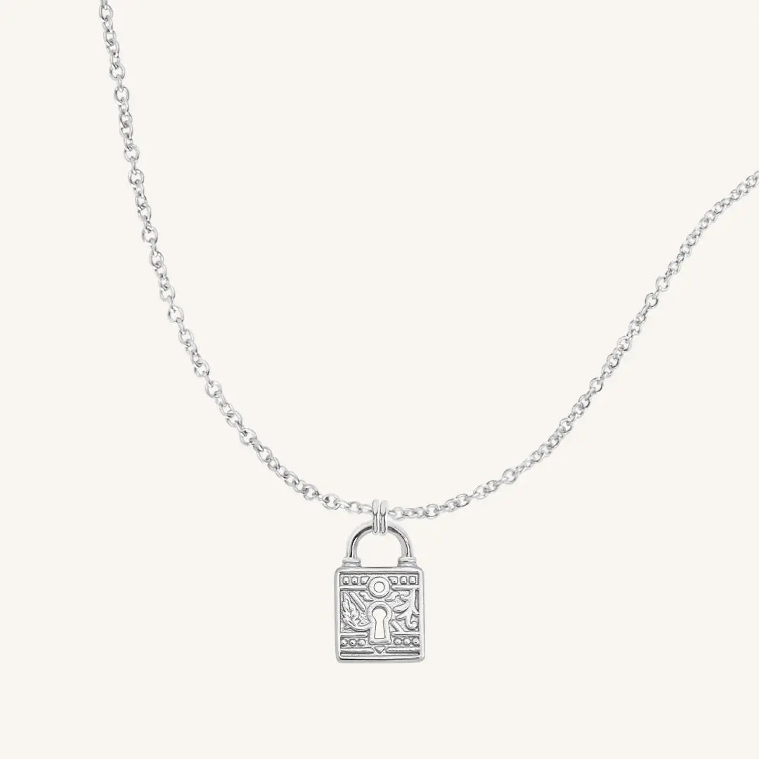 The SILVER-Plain Sanctuary Keylock Necklace by Francesca Jewellery from the Necklaces Collection.