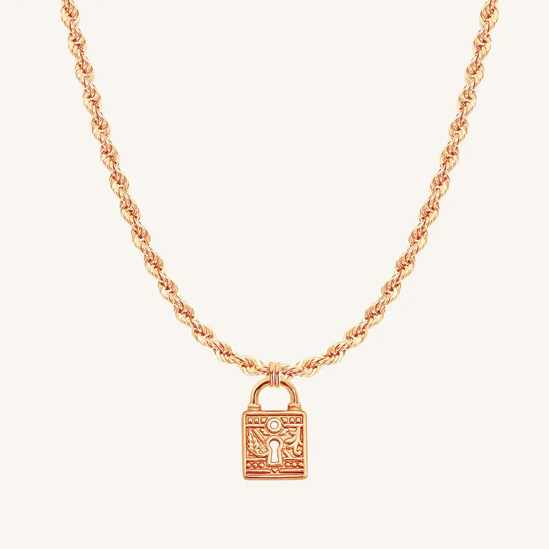 The ROSE-Rope Sanctuary Keylock Necklace by Francesca Jewellery from the Necklaces Collection.