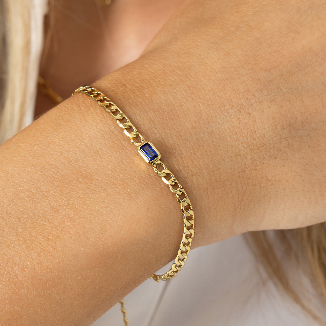 September Birthstone Chain Bracelet