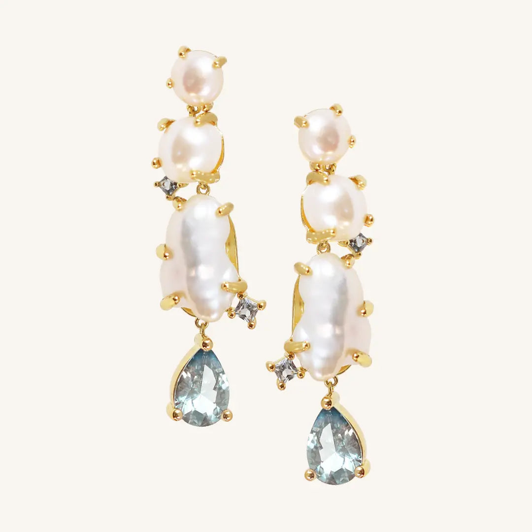 The GOLD Something Blue Earrings by Francesca Jewellery from the Earrings Collection.