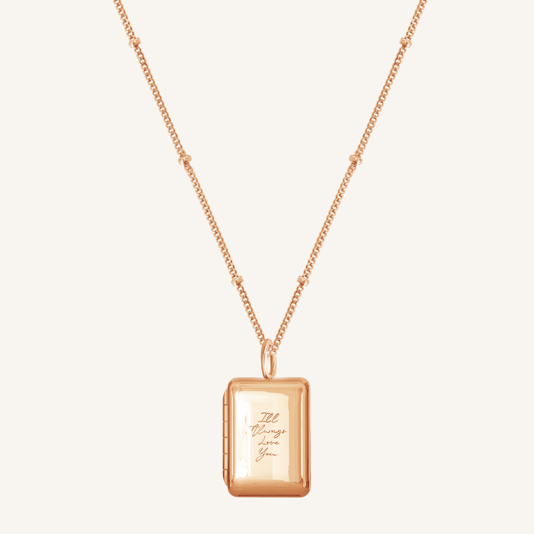 Etch Engraved Story Photo Locket Necklace