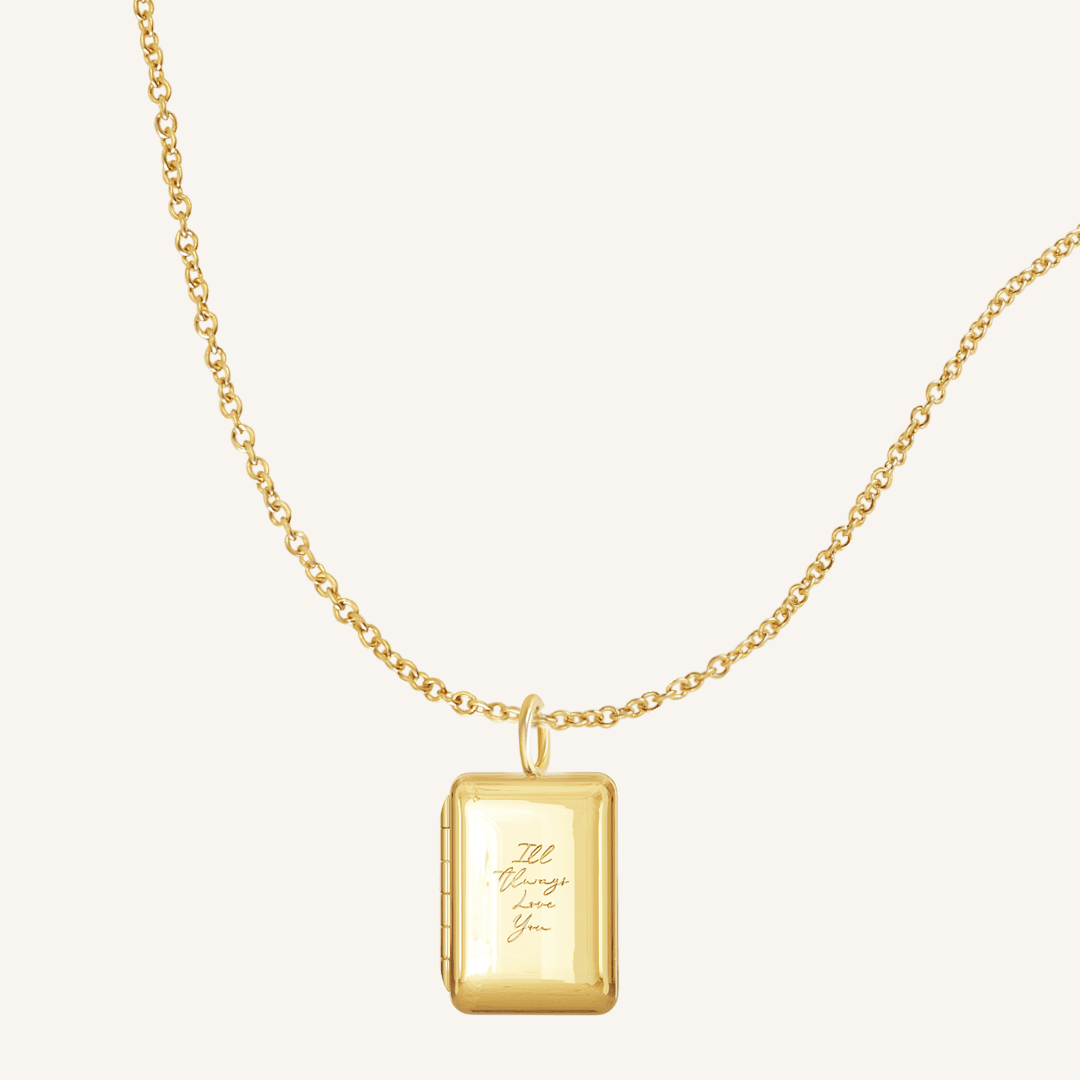 Etch Engraved Story Photo Locket Necklace