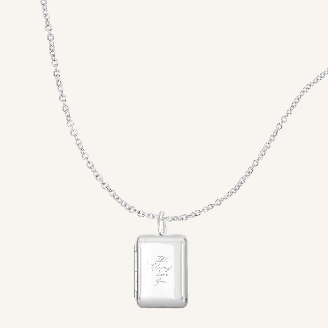 Etch Engraved Story Photo Locket Necklace