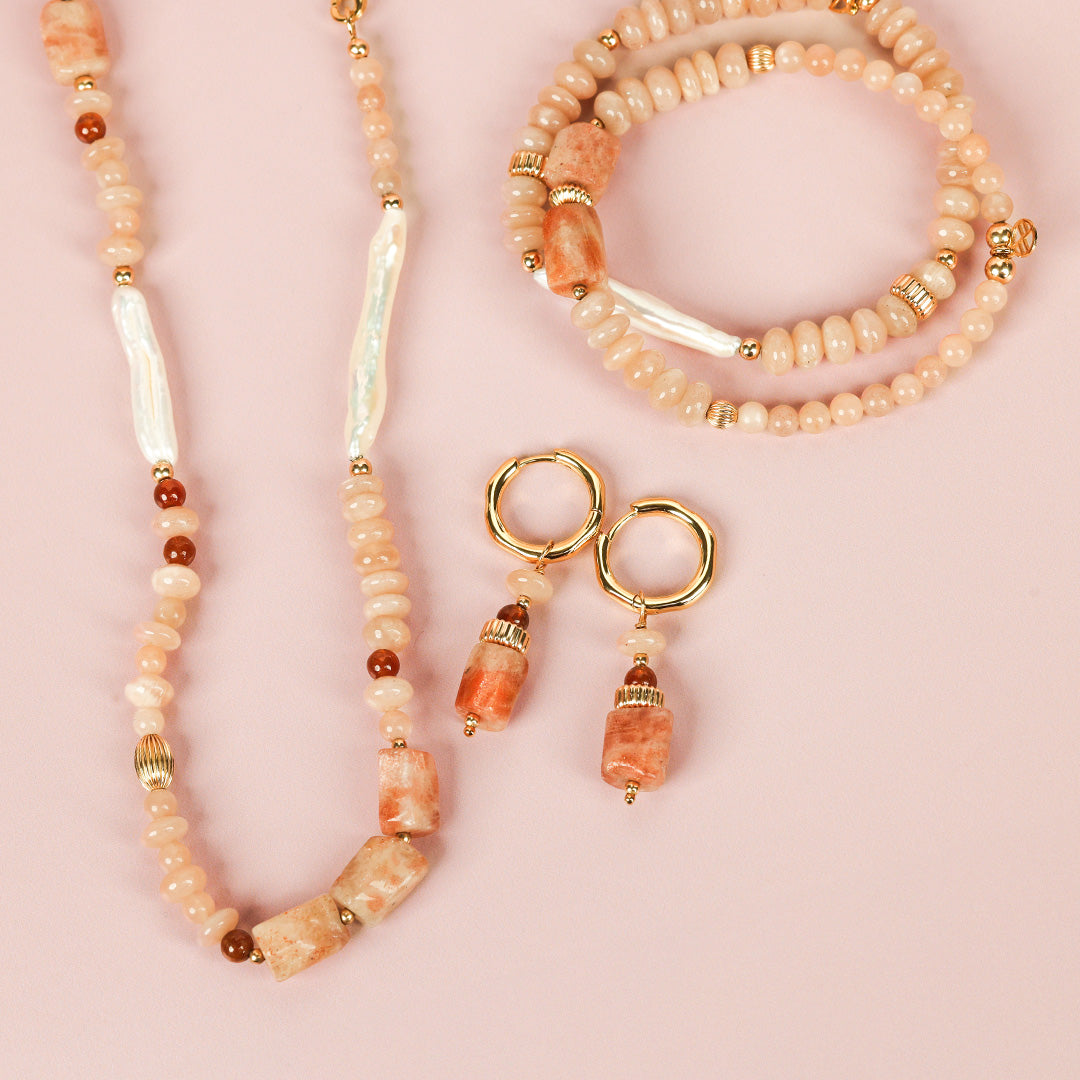 Sunset Charm Hoops