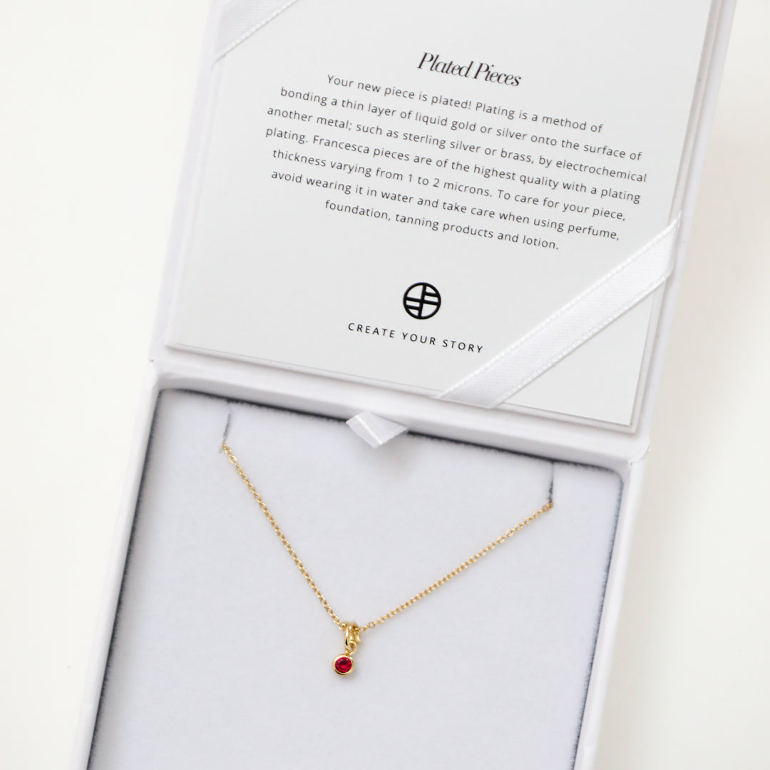 Aura Birthstone Charm Necklace