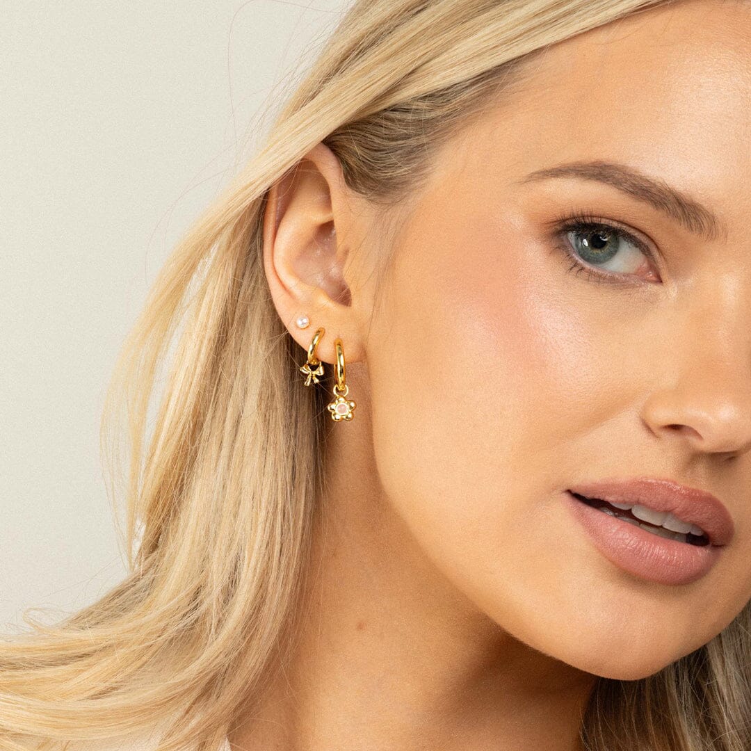 Blossom Flower Charm Hoops