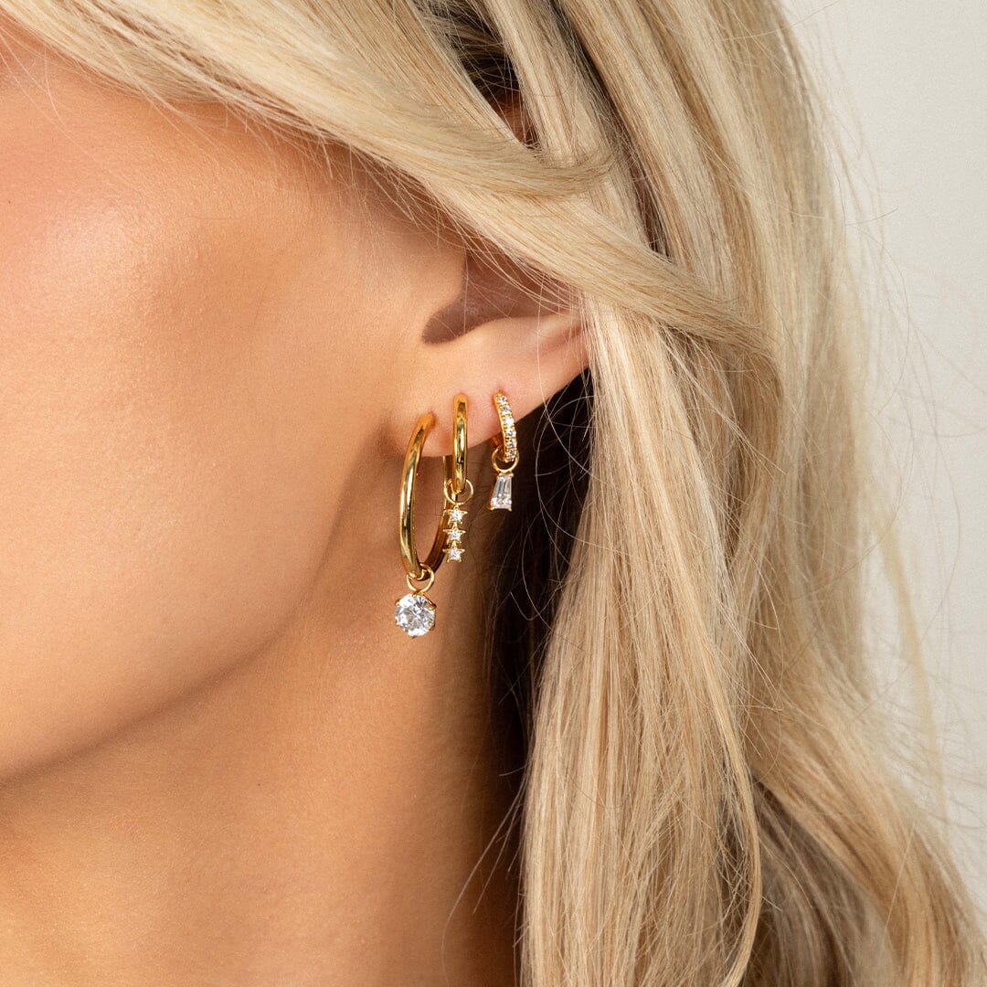 Constellation Star Charm Hoops