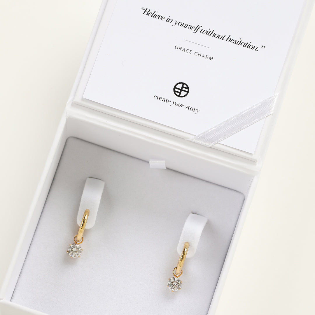 Grace Charm Hoops