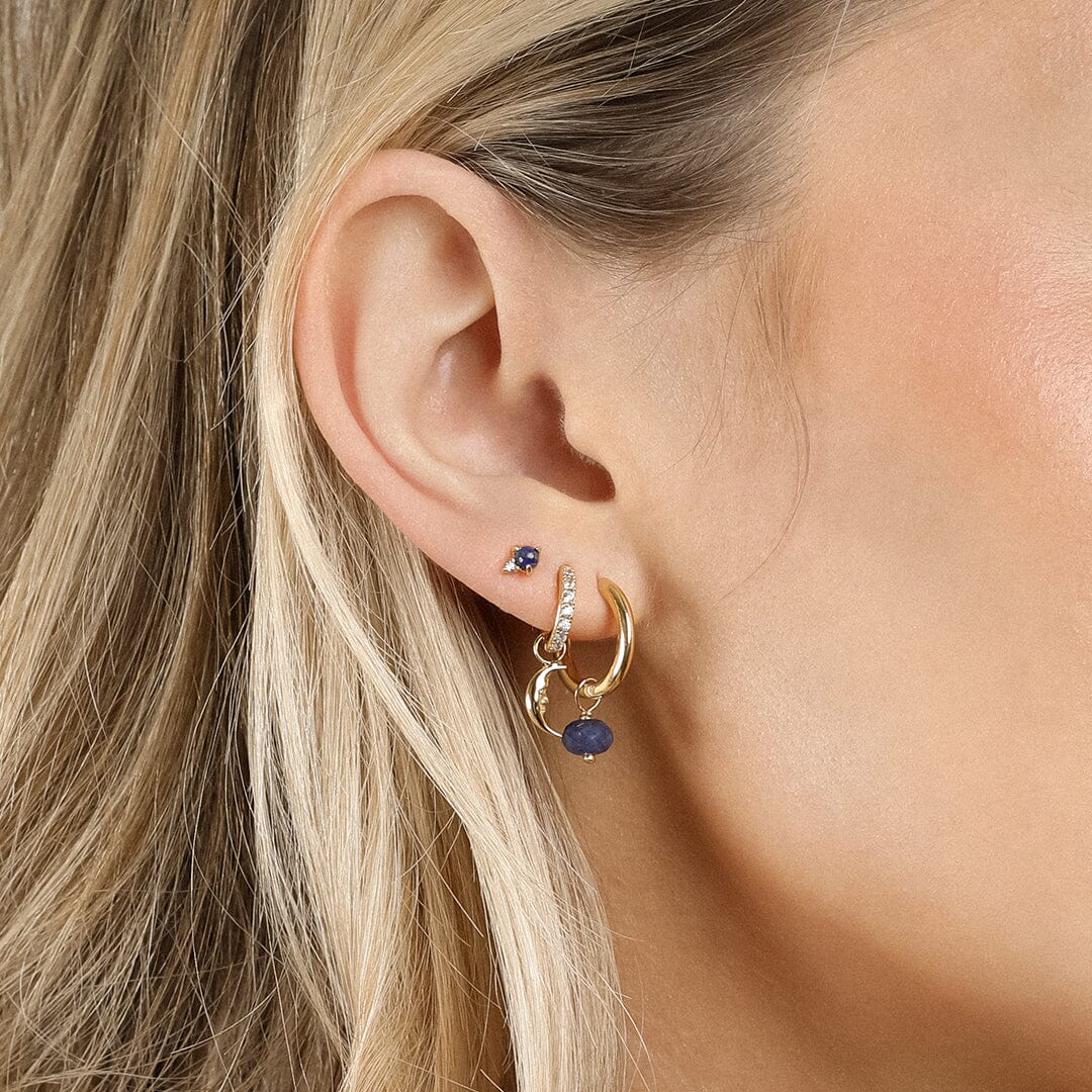 Opulent Sodalite Hoop Charm - Stone of Intuition (Set of 2)