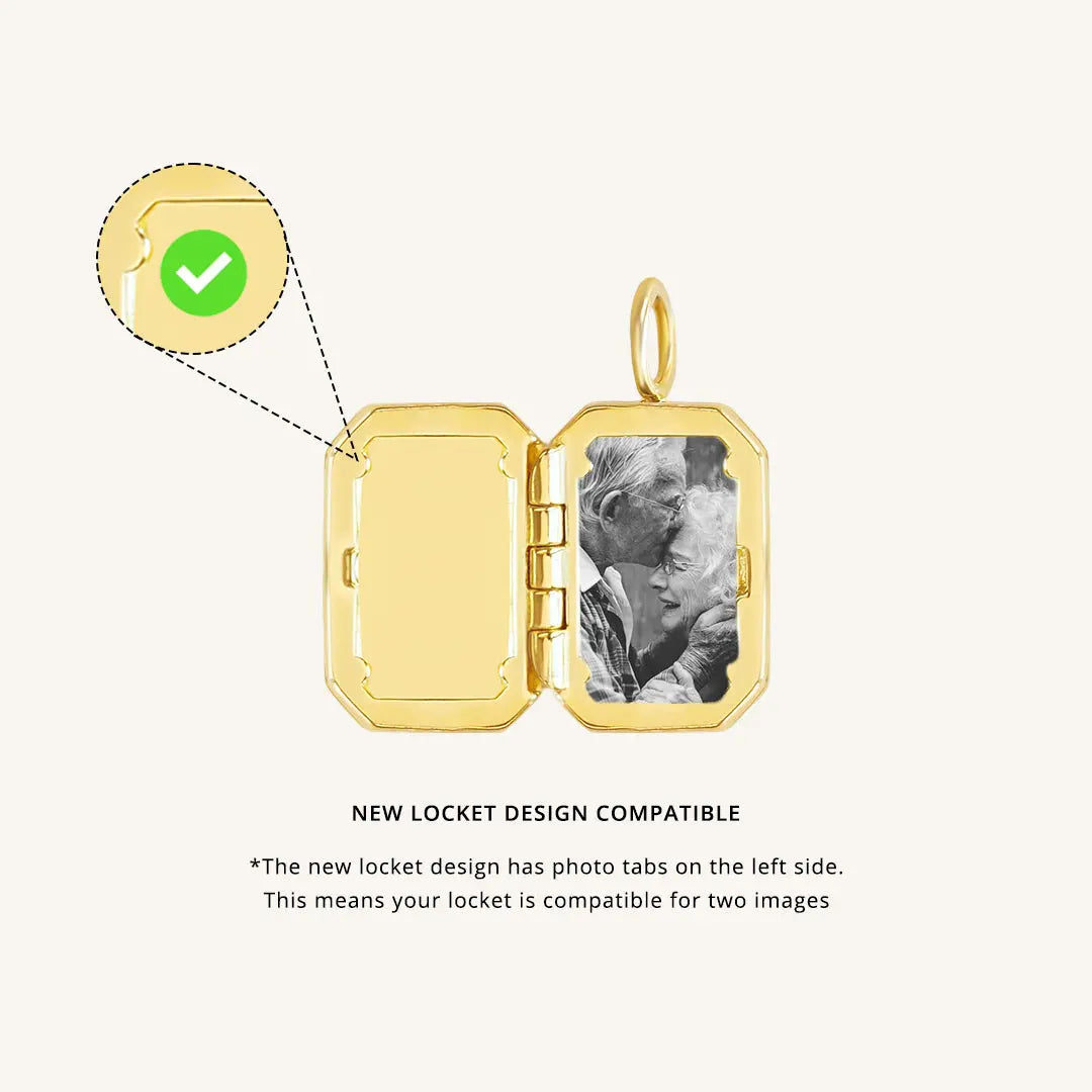 Bevel Treasure Locket Gold Dual Image