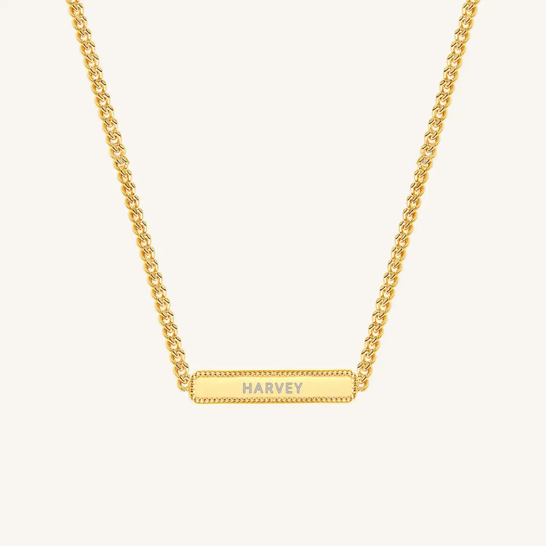 The GOLD Etch Bar Necklace by Francesca Jewellery from the Necklaces Collection.