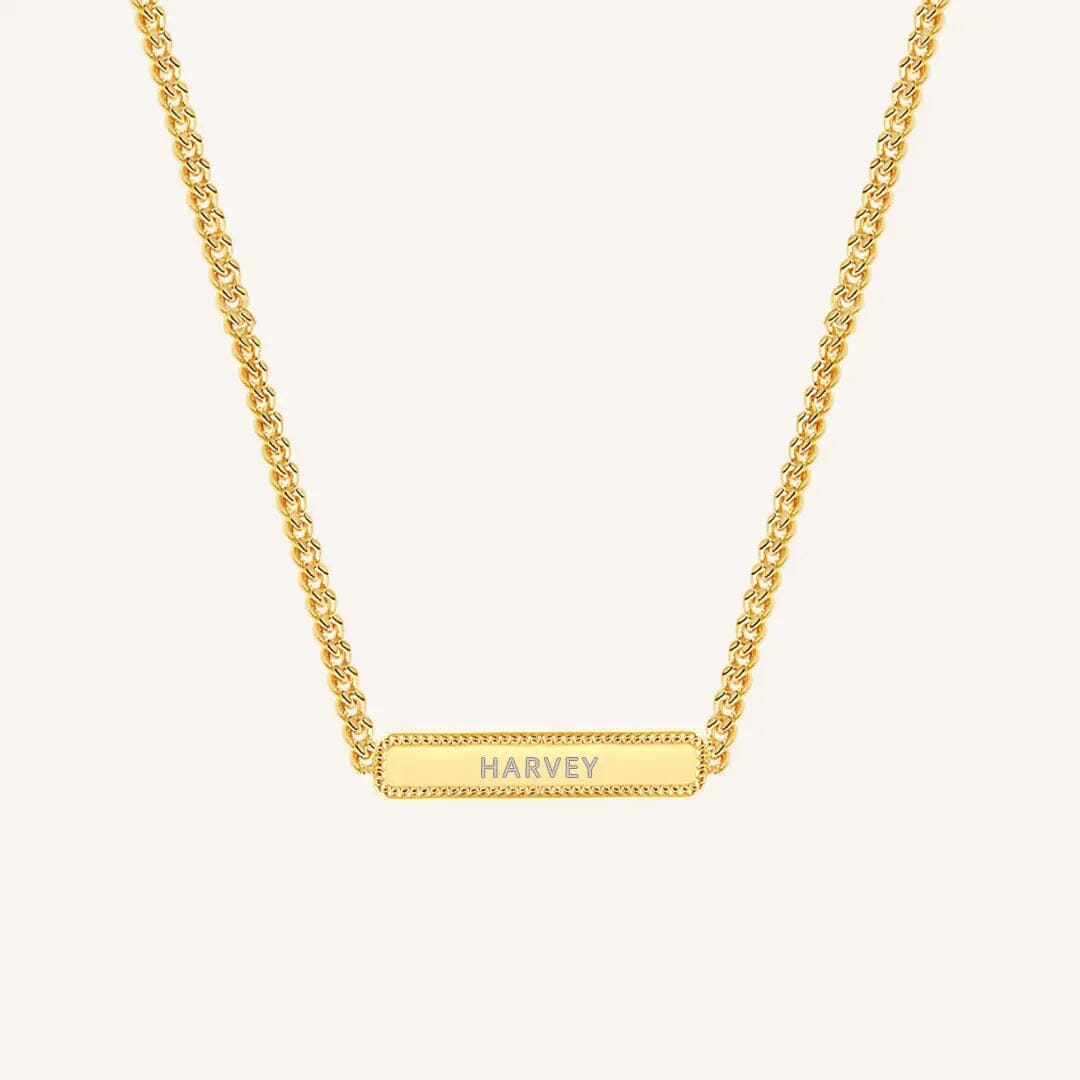 The GOLD Etch Bar Necklace by Francesca Jewellery from the Necklaces Collection.