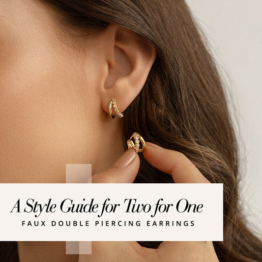 A Style Guide For Two For One Faux Double Piercing Earrings
