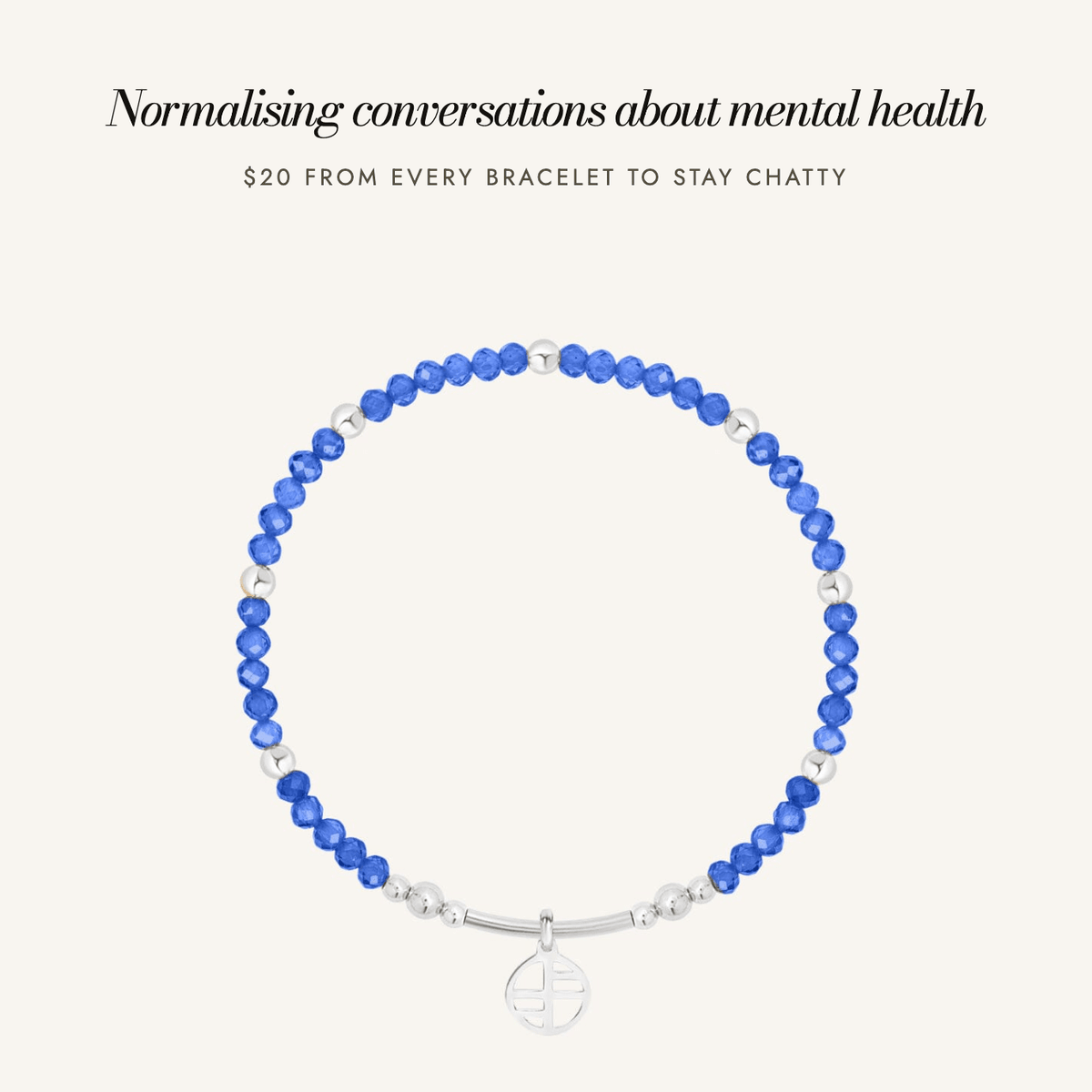 Stay ChatTY Awareness Bracelet: normalising conversations about mental health, $20 from every bracelet to Stay ChatTY