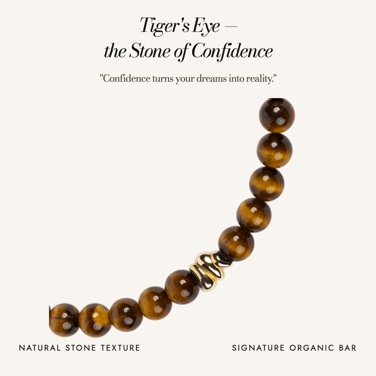 Terra Necklace Ember: Tiger's Eye, the Stone of Confidence — confidence turns your dreams into reality