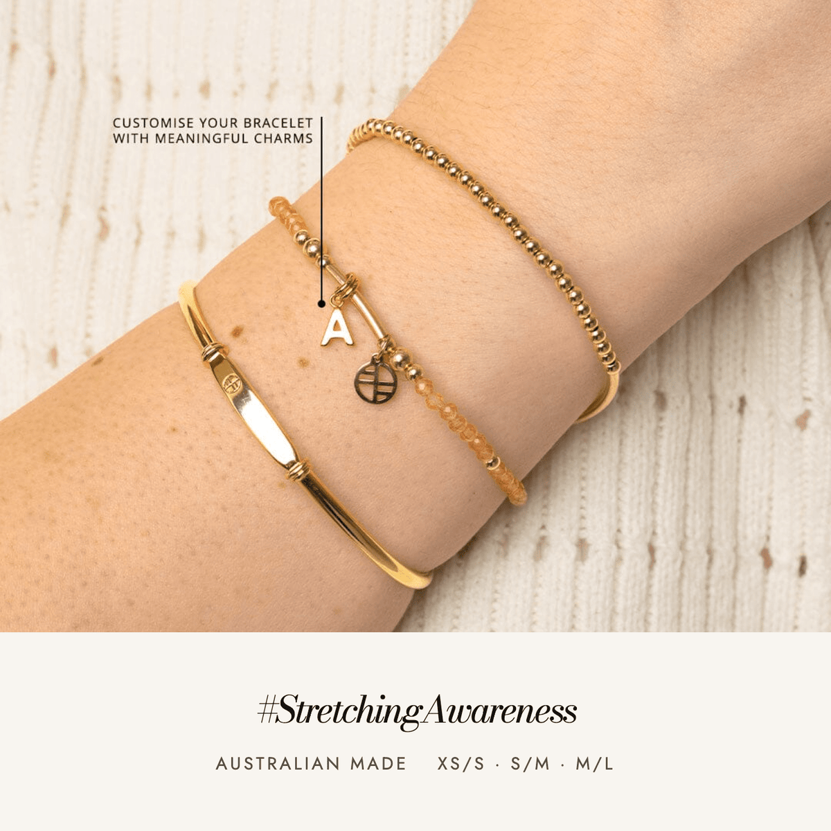 Bears of Hope Awareness Bracelet worn: #StretchingAwareness, Australian made, sizes XS/S to M/L