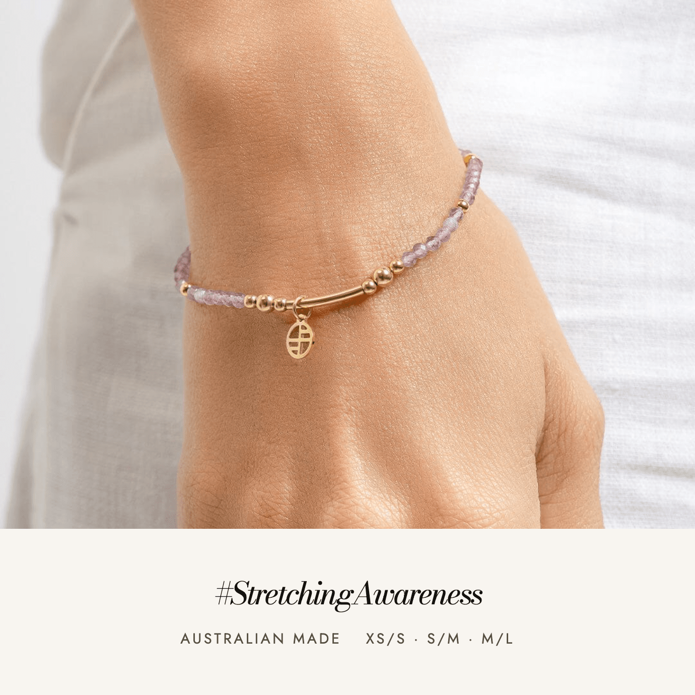 Motherless Daughters Awareness Bracelet worn: #StretchingAwareness, Australian made, sizes XS/S to M/L