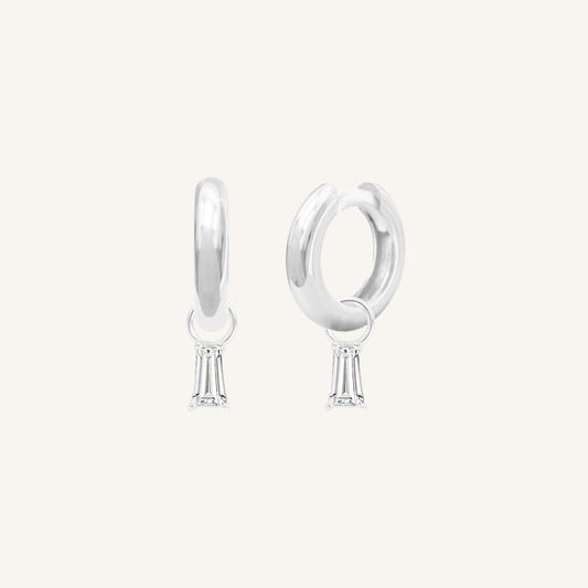 Flourish Plain Charm Hoops