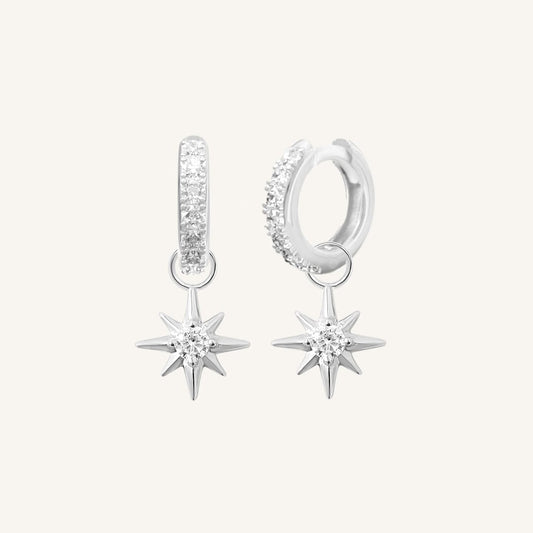 Contentment Star Crystal Hoops