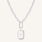 Bevel Photo Locket Necklace