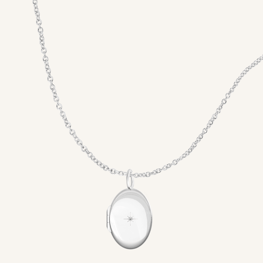 Oval Photo Locket Necklace