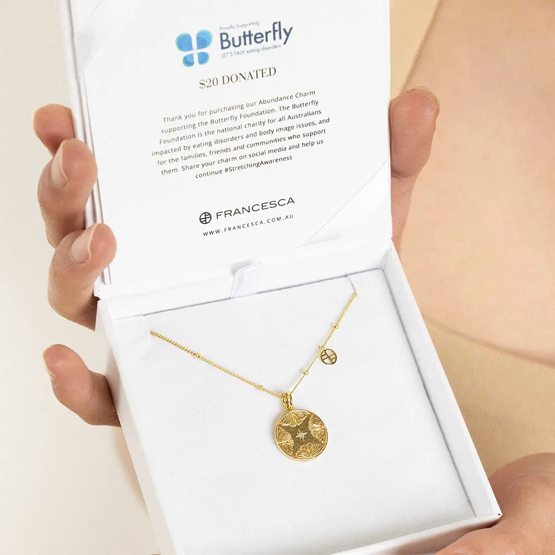 The    Abundance Charm - Butterfly Foundation by  Francesca Jewellery from the Charms Collection.