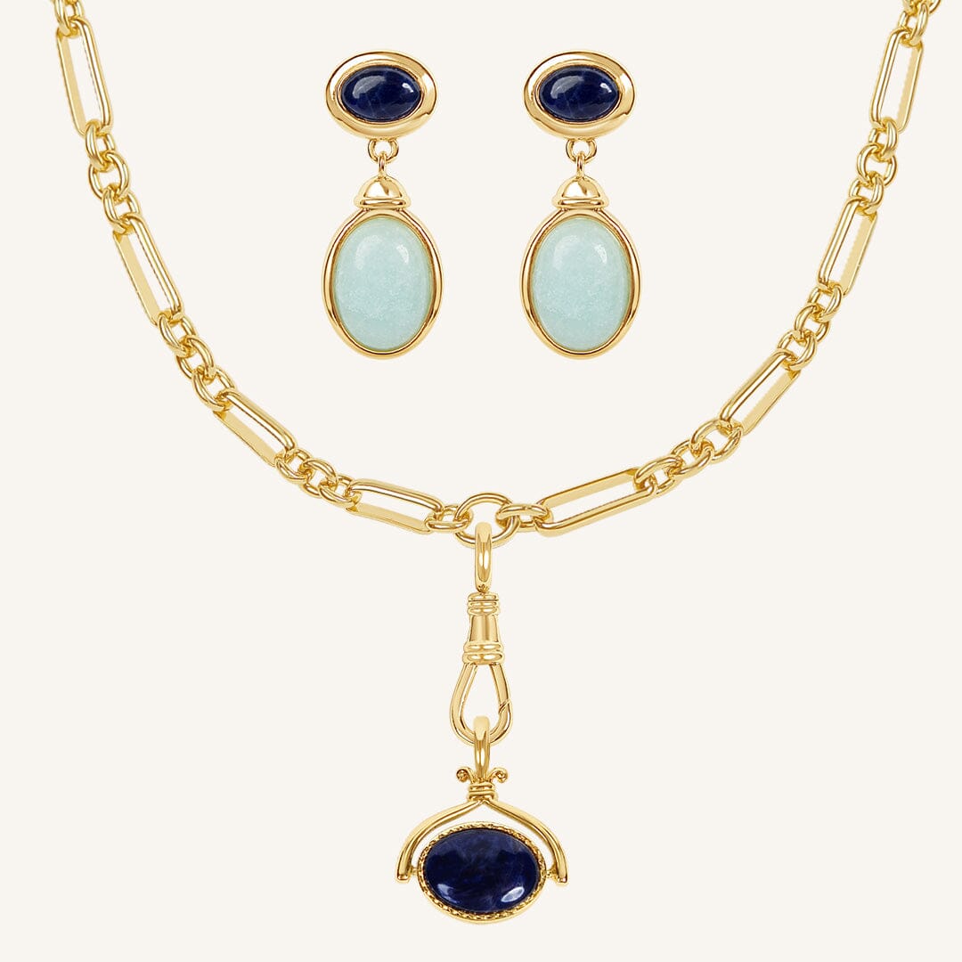 Adeline Fob Chain and Earrings Set