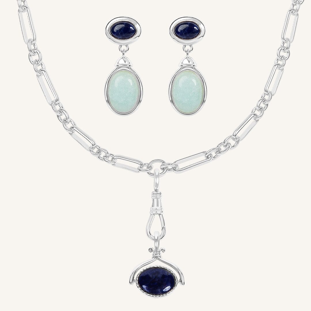 Adeline Fob Chain and Earrings Set