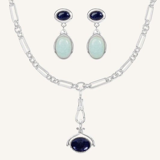 Adeline Fob Chain and Earrings Set