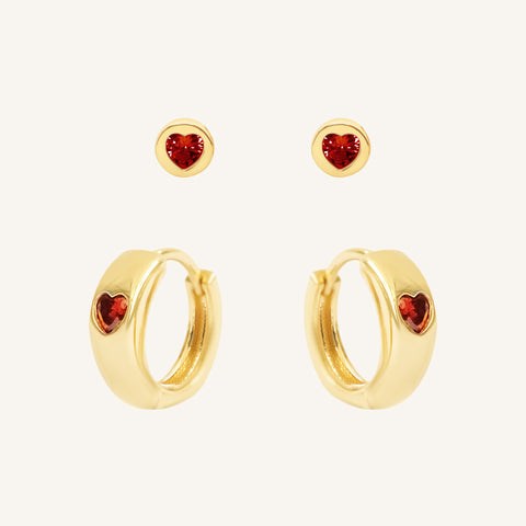 Adore Garnet Earring Set