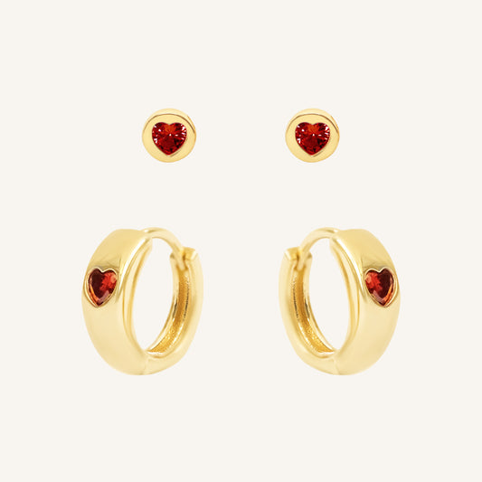 Adore Garnet Earring Set