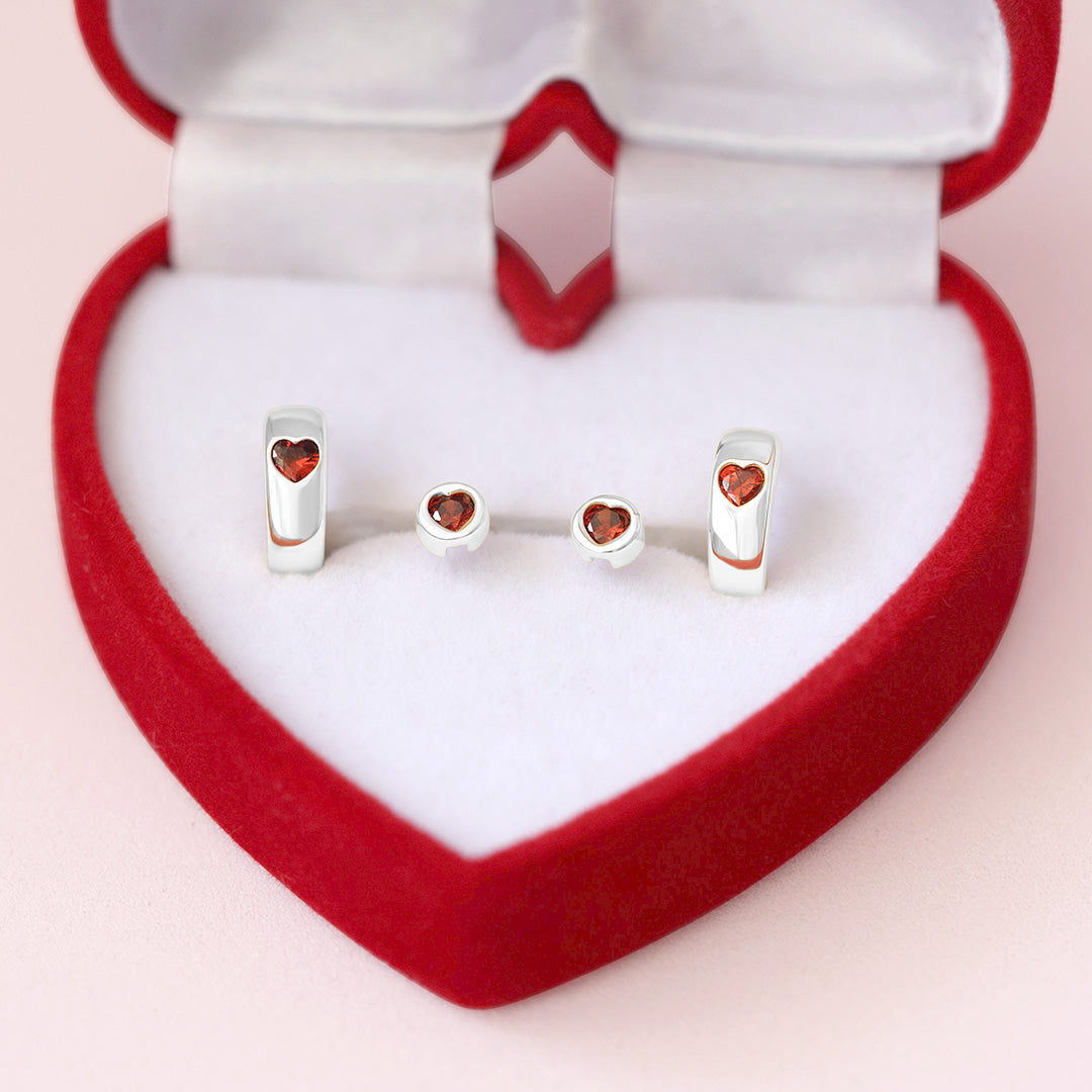 Adore Garnet Earring Set