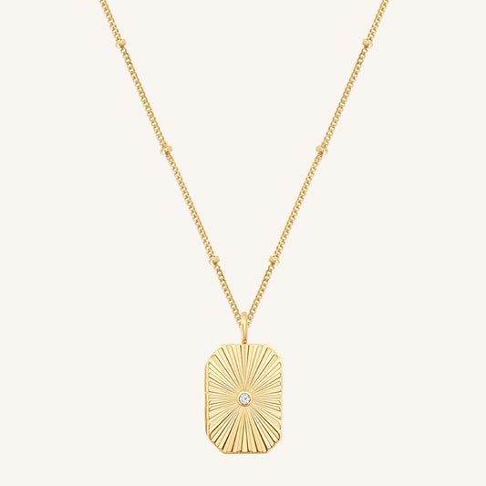 Amata Bevel Photo Locket Necklace