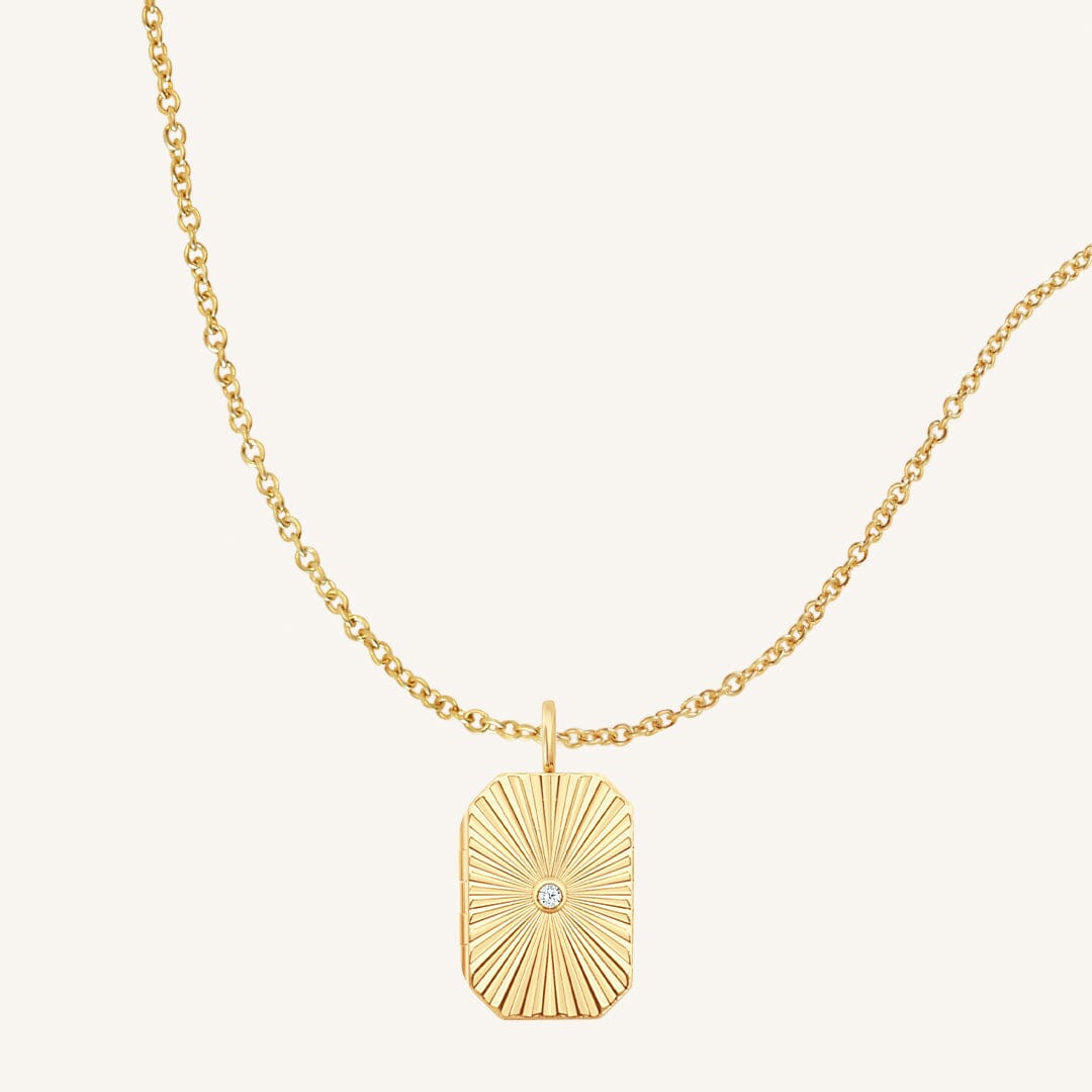 Amata Bevel Photo Locket Necklace
