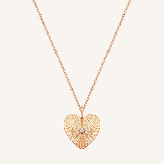 Amata Heart Photo Locket Necklace