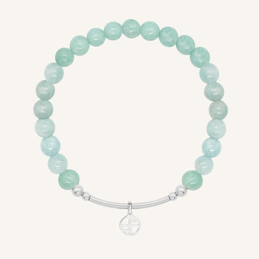 Anmazontie beaded bracelet with a silver clasp on a white background