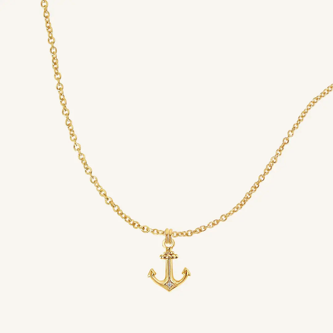 Anchor White Stone Necklace