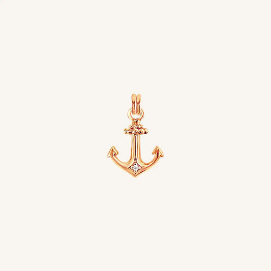 The  ROSE  Anchor White Stone Charm by  Francesca Jewellery from the Charms Collection.