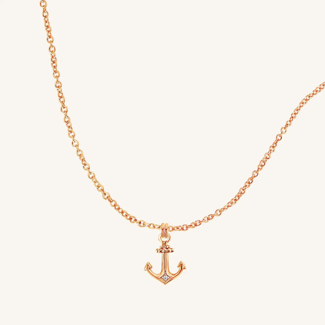 The  ROSE-Plain  Anchor White Stone Necklace by  Francesca Jewellery from the Necklaces Collection.