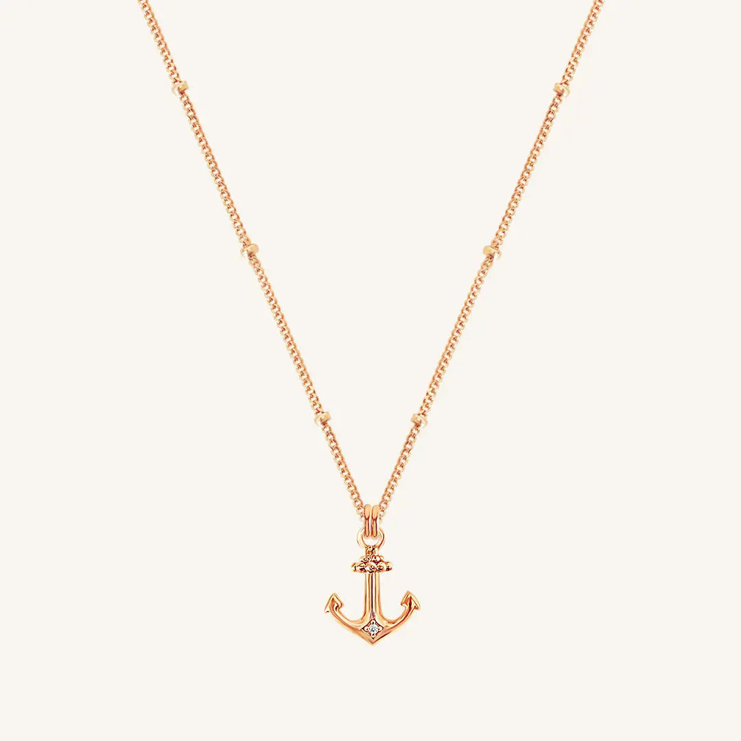 The  ROSE-Bobble  Anchor White Stone Necklace by  Francesca Jewellery from the Necklaces Collection.
