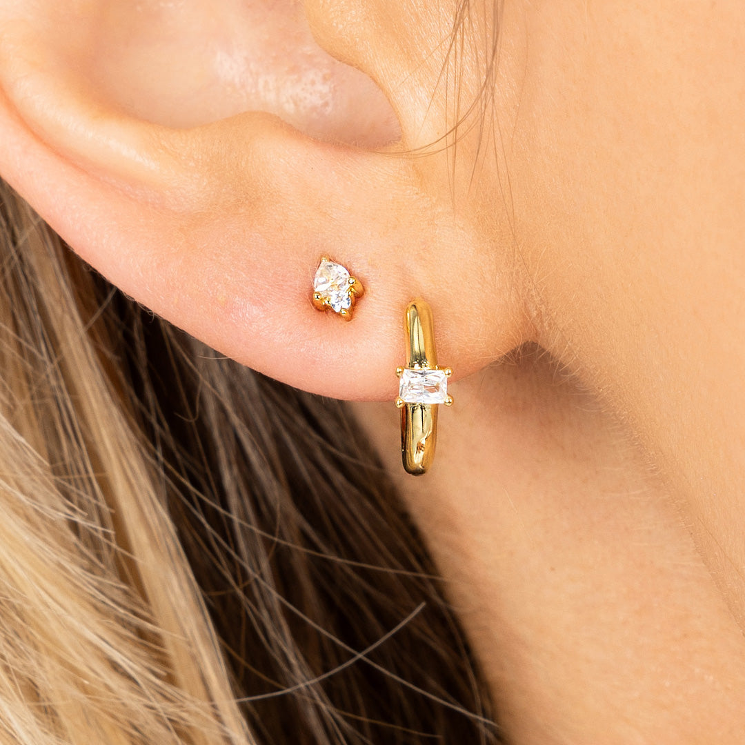 April Birthstone Huggies