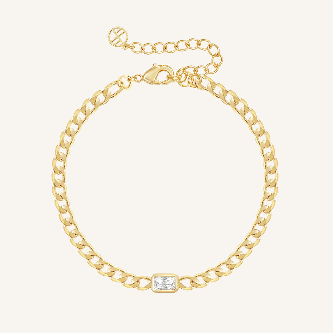 April Birthstone Chain Bracelet
