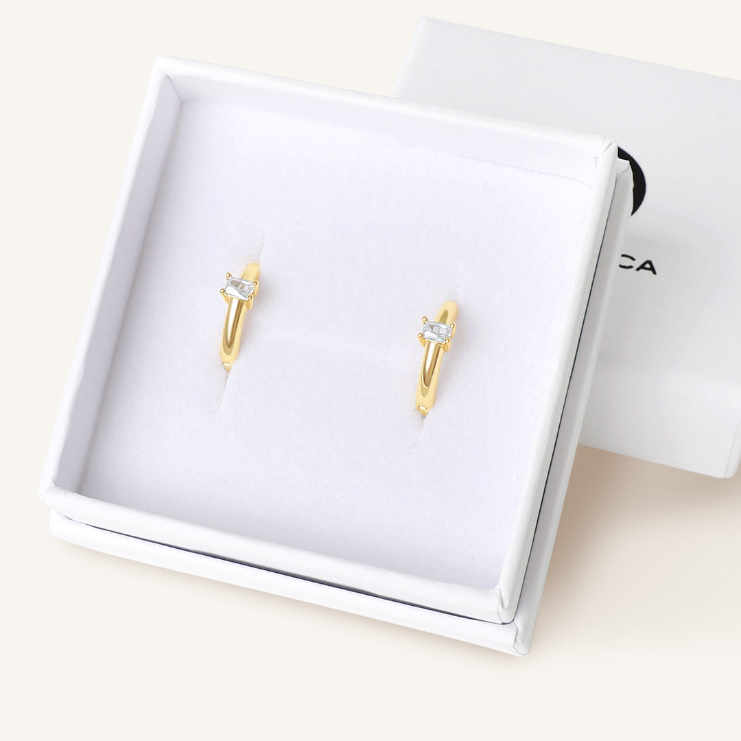 April Birthstone Huggies