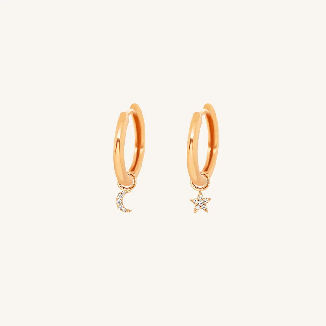 The  ROSE-Ari  Astro Plain Hoops by  Francesca Jewellery from the Earrings Collection.
