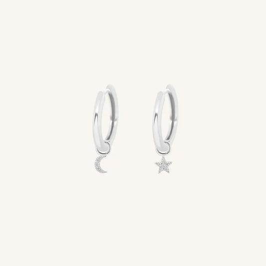The  SILVER-Ari  Astro Plain Hoops by  Francesca Jewellery from the Earrings Collection.