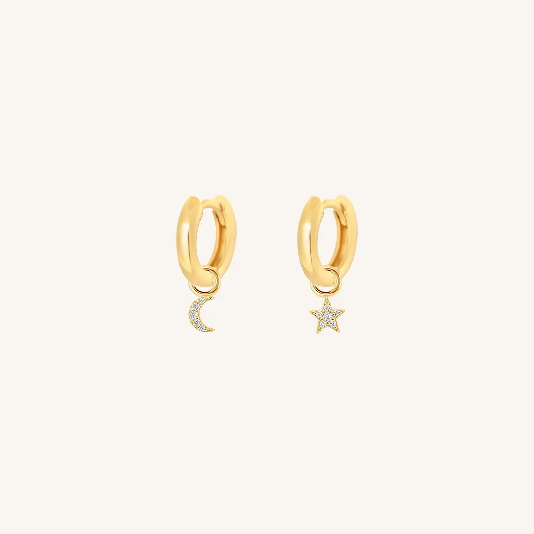 The  GOLD-Billie  Astro Plain Hoops by  Francesca Jewellery from the Earrings Collection.
