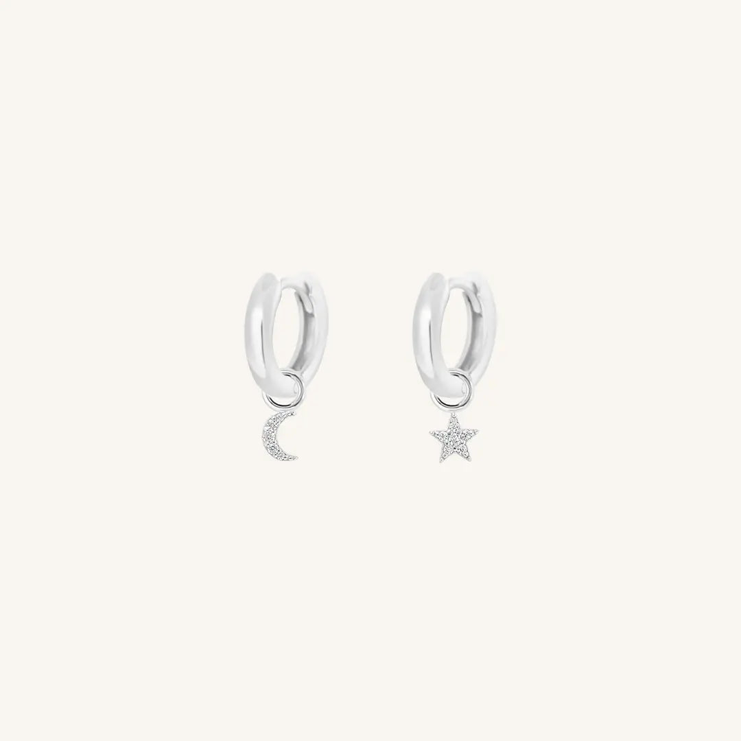 The  SILVER-Billie  Astro Plain Hoops by  Francesca Jewellery from the Earrings Collection.