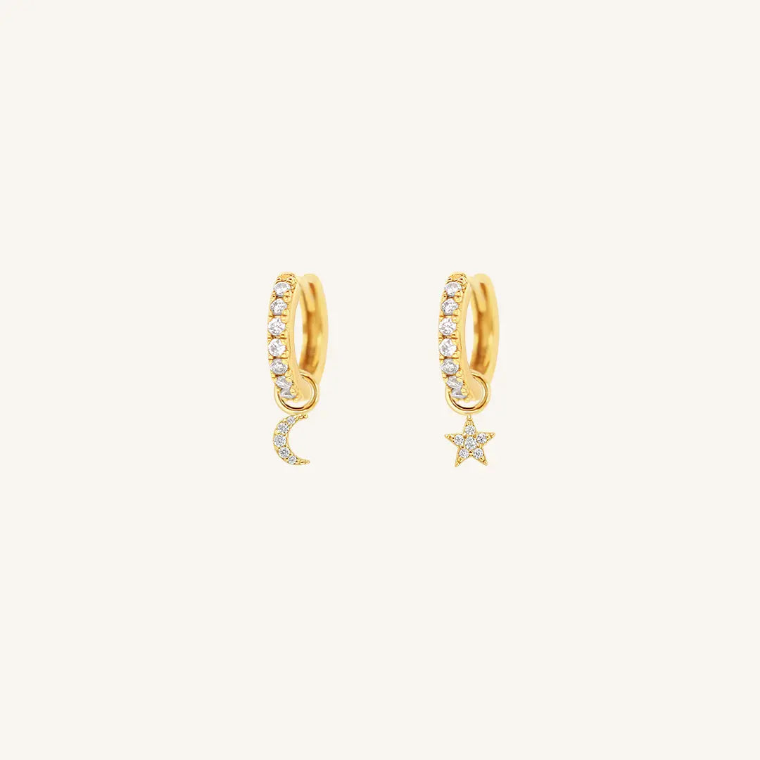 The  GOLD-Darcy  Astro Crystal Hoops by  Francesca Jewellery from the Earrings Collection.